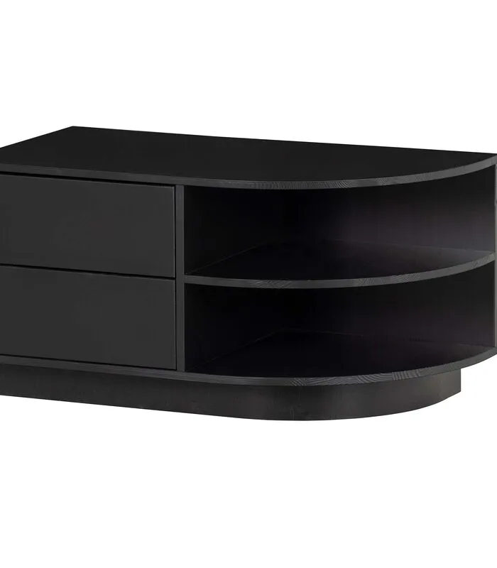 WOOOD Exclusive Exclusive Finca Tv Meubel Rond Rechts - Zwart - 40x78x40
