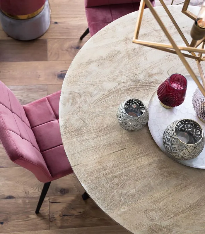 Light & Living Eettafel Magnifera - Hout/Zwart - Ø120cm - Image 3