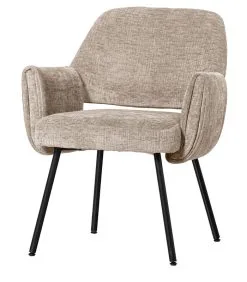 BASICLABEL Eetkamerstoel Silk - Polyester - Naturel - Set Van 2