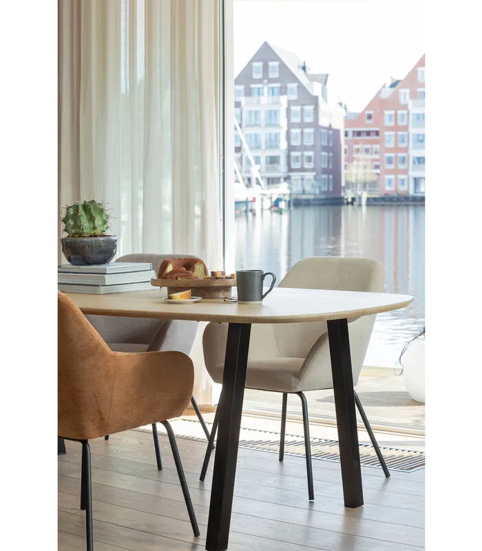 WOOOD Eetkamerstoel Vos - Polyester - Zand - Set Van 2 - Image 2