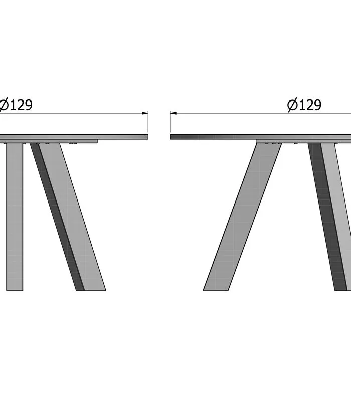 WOOOD Eettafel Rhonda - Eiken - Blacknight - 77x129x129 - Image 4