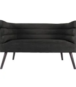 Leitmotiv Bank Explicit - Suede Look Zwart - 128x71x74cm