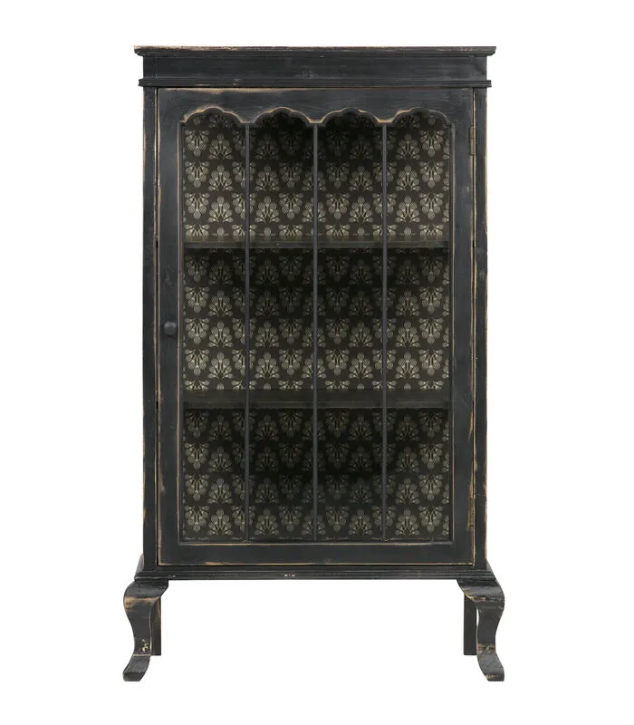 BePureHome Odd Vitrinekast - Hout - Zwart - 114x67.5x39