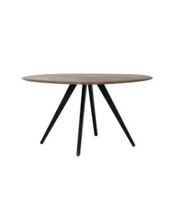 Light & Living Eettafel Mimoso - Hout/Zwart - Ø140cm