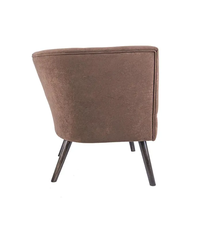 Leitmotiv Stoel Explicit - Suede Look Chocolade Bruin - 74x71x74cm - Image 3
