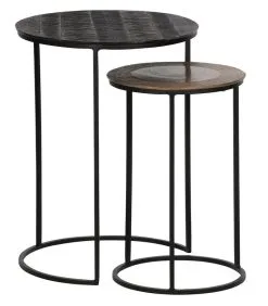 WOOOD Exclusive Exclusive Tate Bijzettafel - Metaal - Antique Brass - Set Van 2