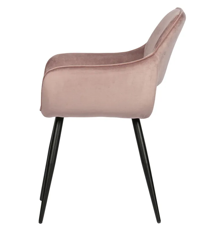 WOOOD Jelle Stoel - Velvet - Lichtroze - Set Van 2 - Image 4