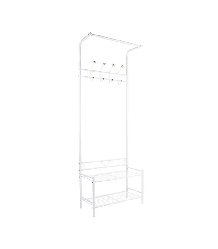 Leitmotiv Kledingrek Saturnus - Wit Met Houten Ballen - 64x30x177cm - Image 2