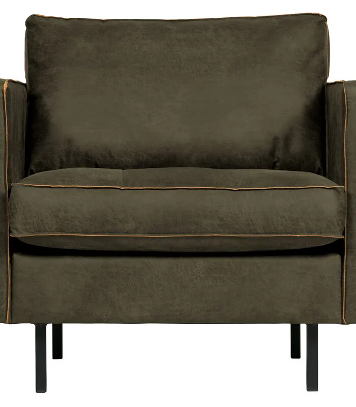 BePureHome Rodeo Classic Fauteuil - Recycle Leer - Army - 83x98x88