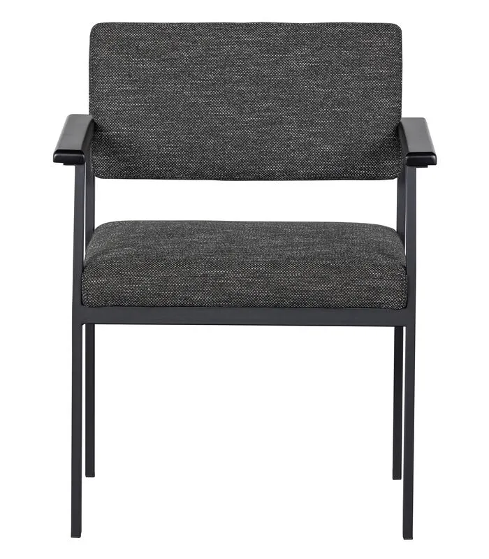 WOOOD Eetkamerstoel Gust - Polyester - Donkergrijs - Set Van 2 - Image 3